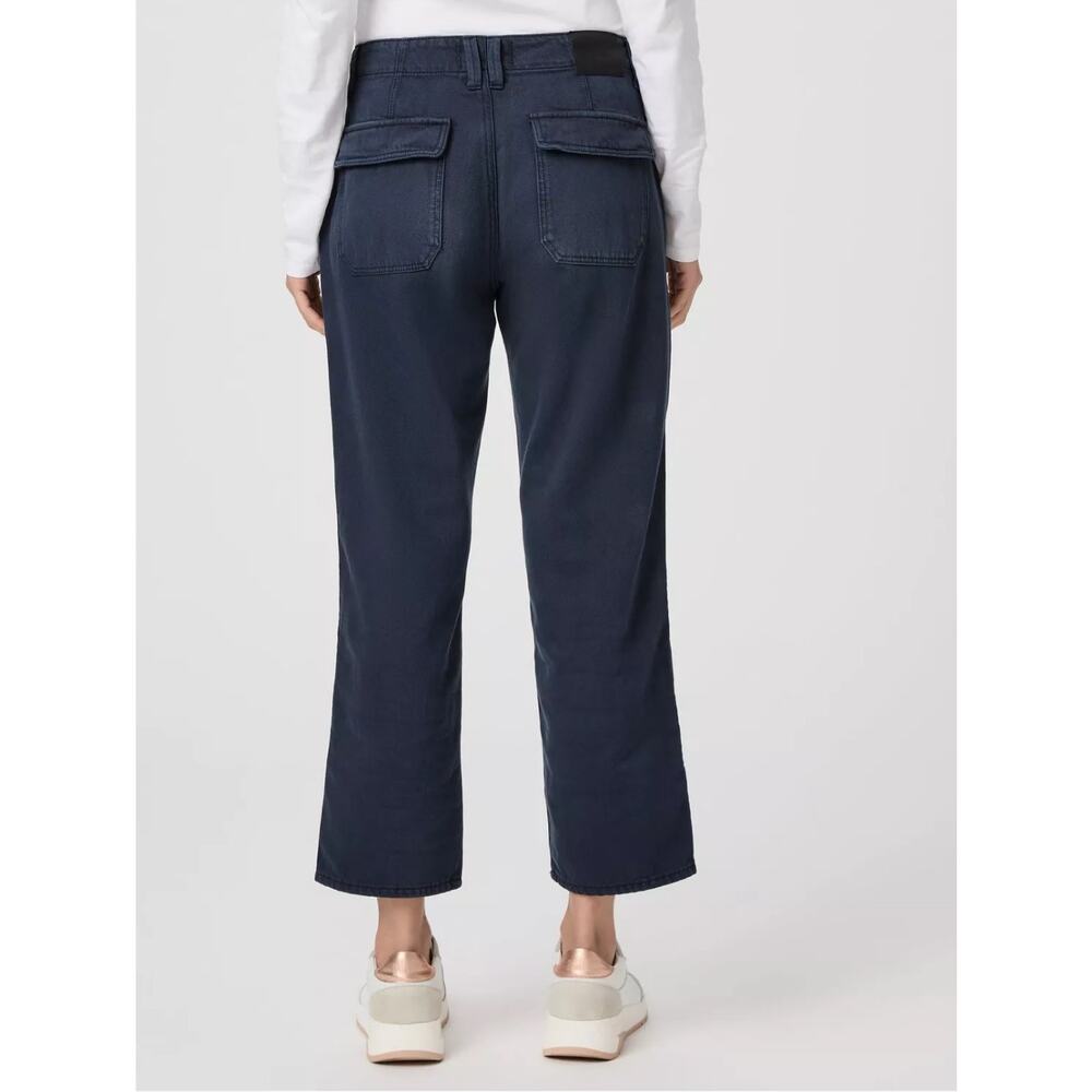 NWT PAIGE Kirby StraightLeg Jeans Vintage Dark Blue Utility Flap Pockets Size 27 - Picture 9 of 10